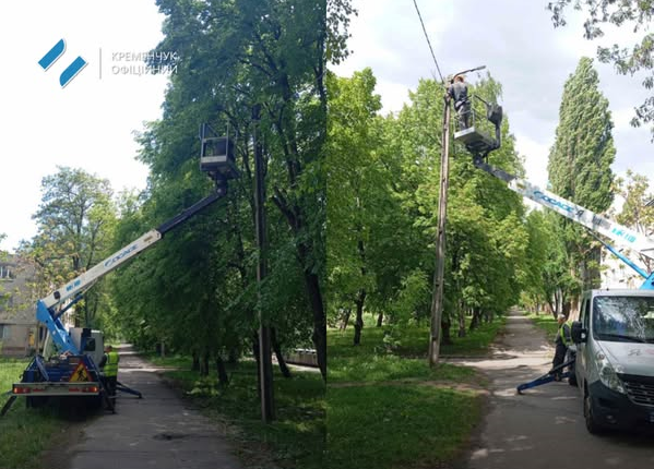 Безпека містян: у різних мікрорайонах Кременчука відновлюють вуличне освітлення | Кременчук Тудей